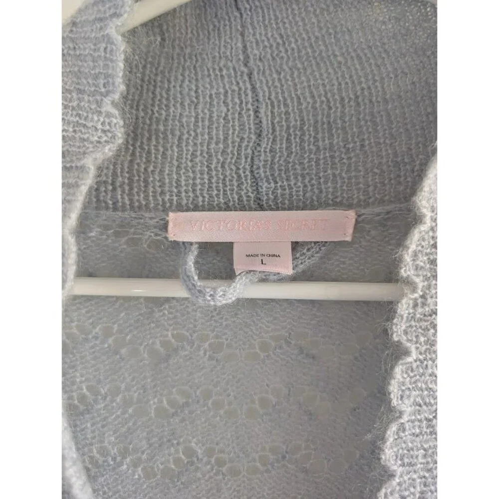 Victoria's Secret Cardigan Sweater Size‎ Large Mohair Wool Coquette Fairy Duster